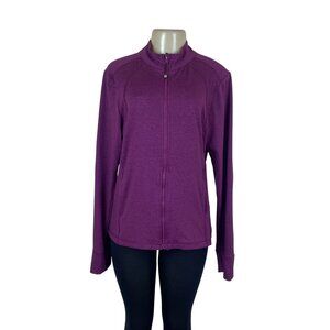 3X Platinum Womens Purple Full-Zip Jacket Soft Lightweight Long Sleeve XXL